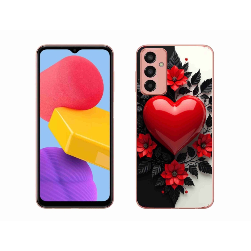 Gélový kryt mmCase na Samsung Galaxy M13 - červené srdce
