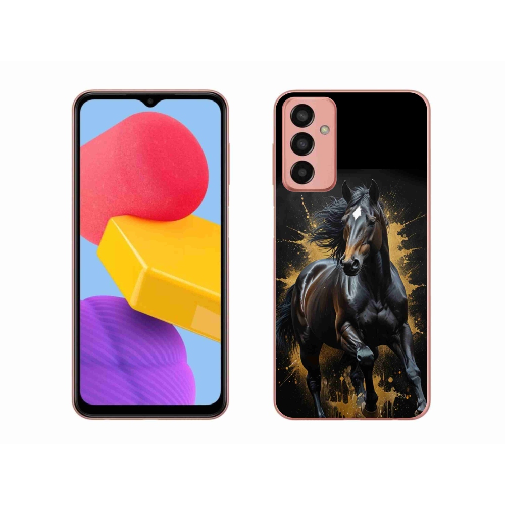 Gélový kryt mmCase na Samsung Galaxy M13 - elegantný čierny žrebec