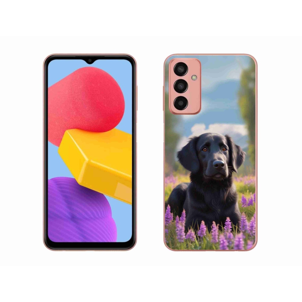 Gélový kryt mmCase na Samsung Galaxy M13 - elegantný čierny retriever