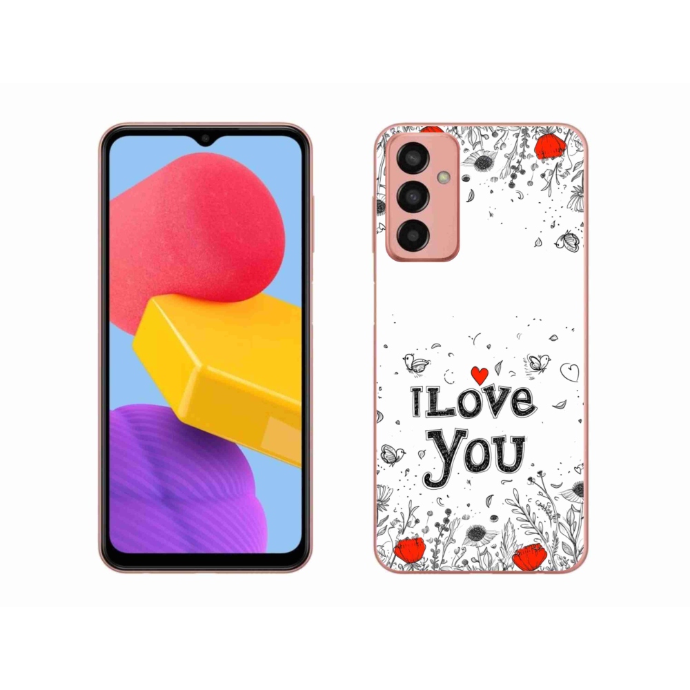 Gélový kryt mmCase na Samsung Galaxy M13 - I love you biele pozadie