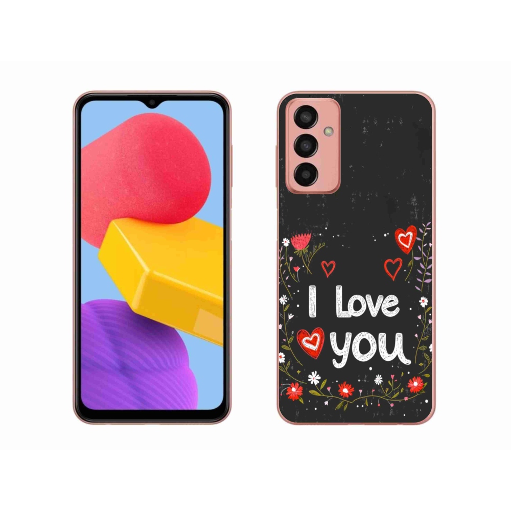 Gélový kryt mmCase na Samsung Galaxy M13 - I love you čierne pozadie