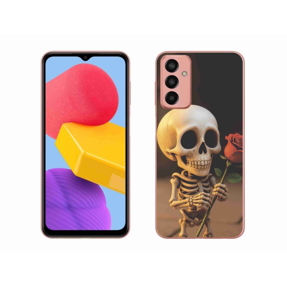 Gélový kryt mmCase na Samsung Galaxy M13 - kostlivec s ružou