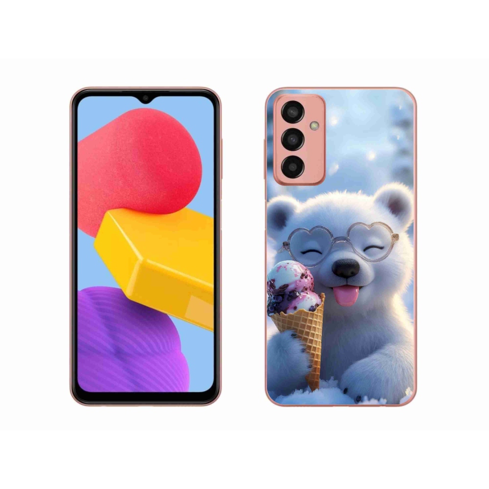 Gélový kryt mmCase na Samsung Galaxy M13 - medvedík so zmrzlinou