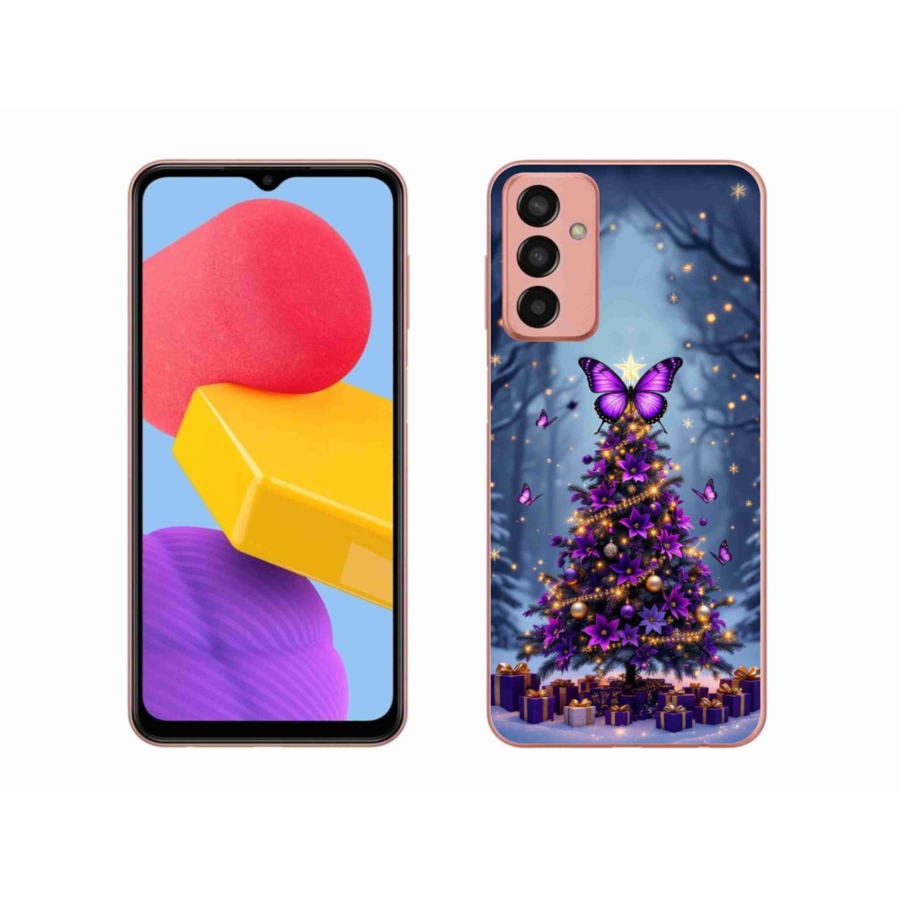 Gélový kryt mmCase na Samsung Galaxy M13 - motýlí vianočný stromček