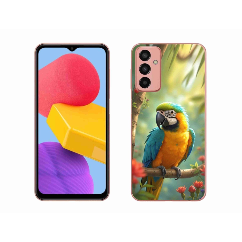 Gélový kryt mmCase na Samsung Galaxy M13 - papagáj ara modrožltá