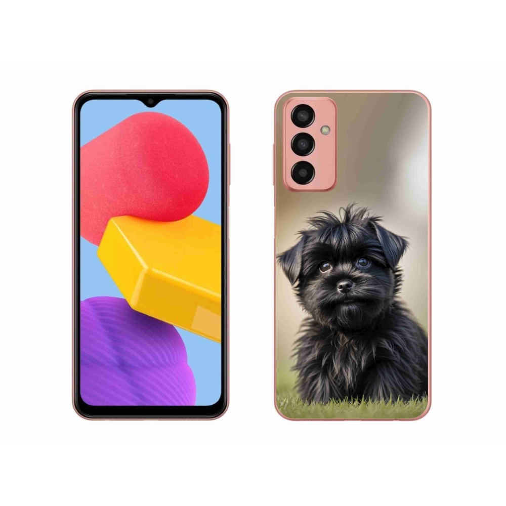 Gélový kryt mmCase na Samsung Galaxy M13 - roztomilý čierny psík