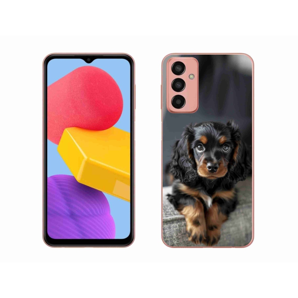 Gélový kryt mmCase na Samsung Galaxy M13 - roztomilý dlhosrstý jazvečík