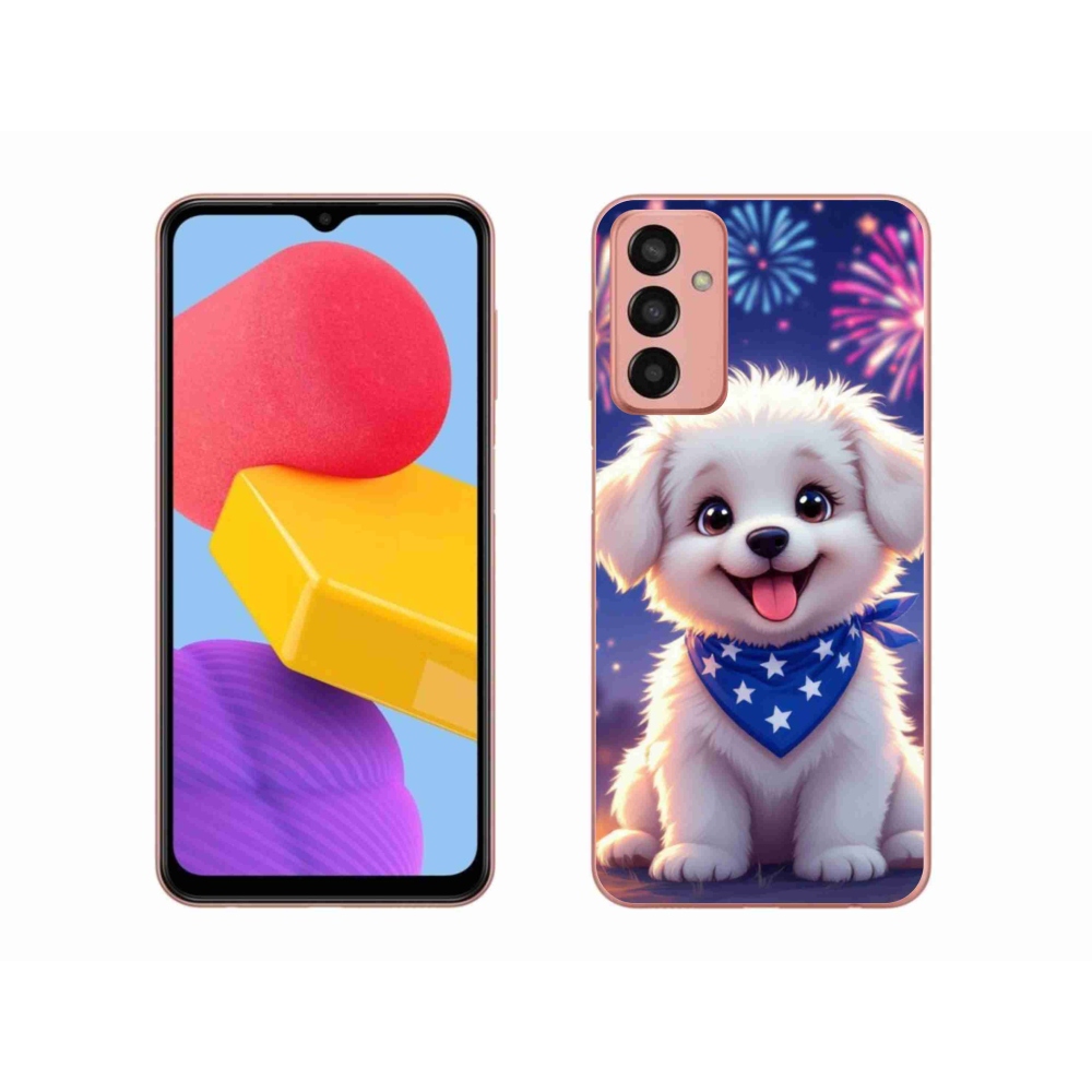 Gélový kryt mmCase na Samsung Galaxy M13 - slávnostné šteňa