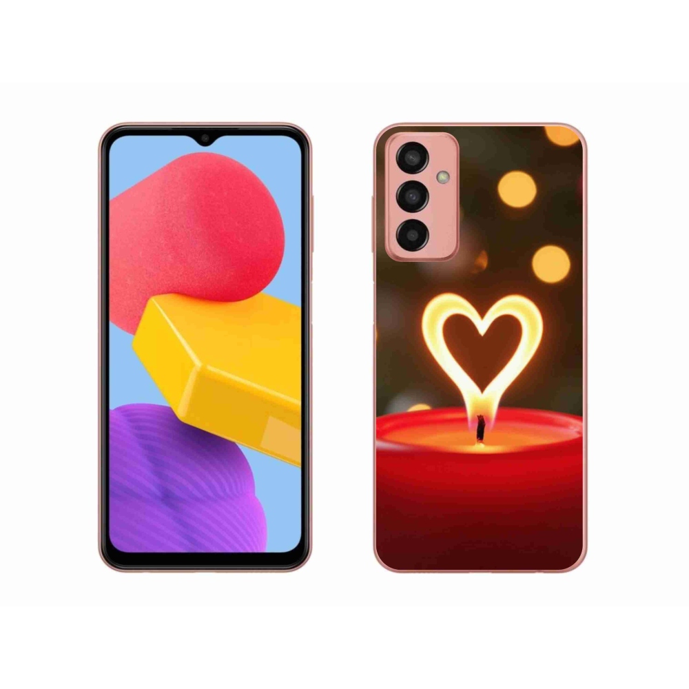 Gélový kryt mmCase na Samsung Galaxy M13 - srdce z plameňa
