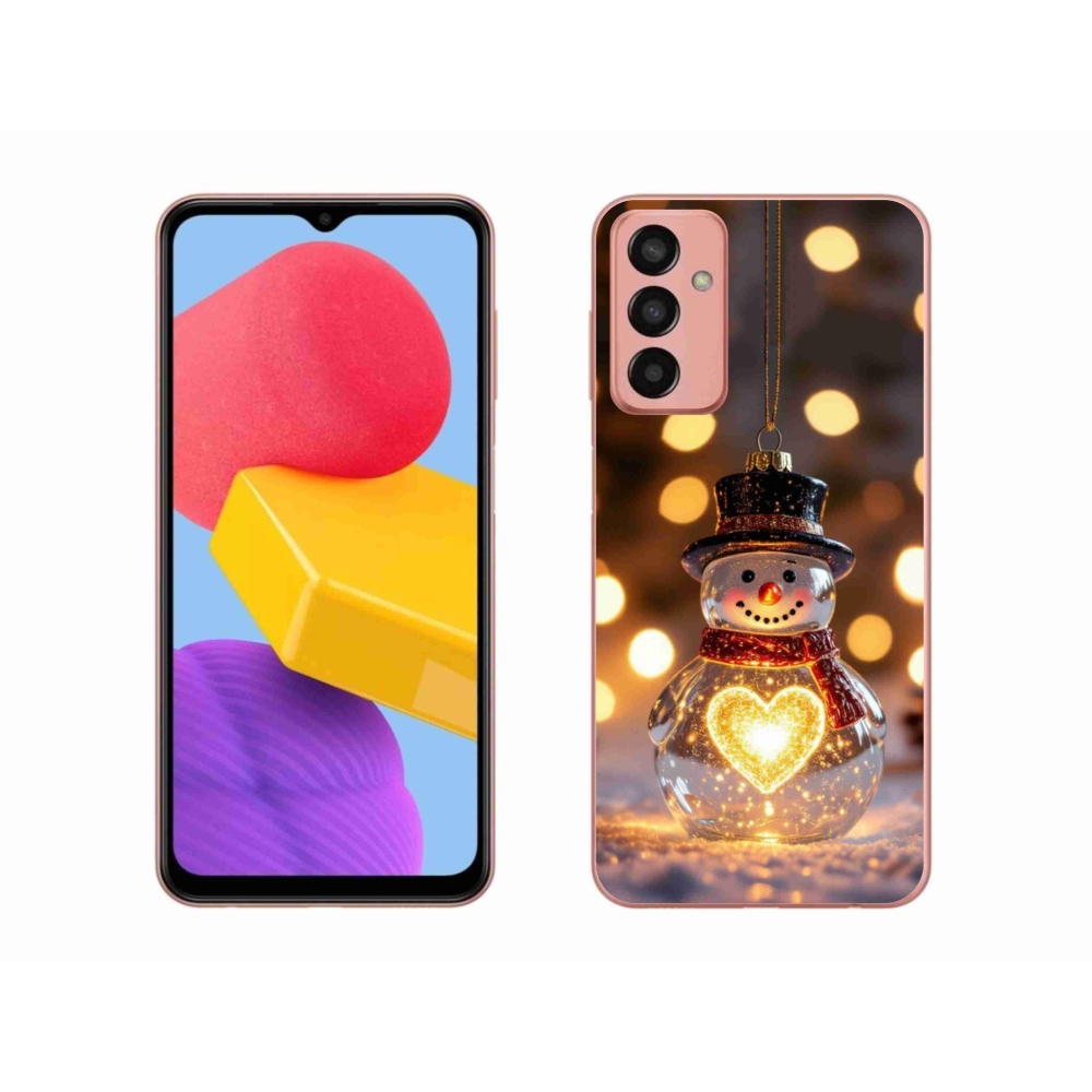 Gélový kryt mmCase na Samsung Galaxy M13 - svietiaci vianočný snehuliak