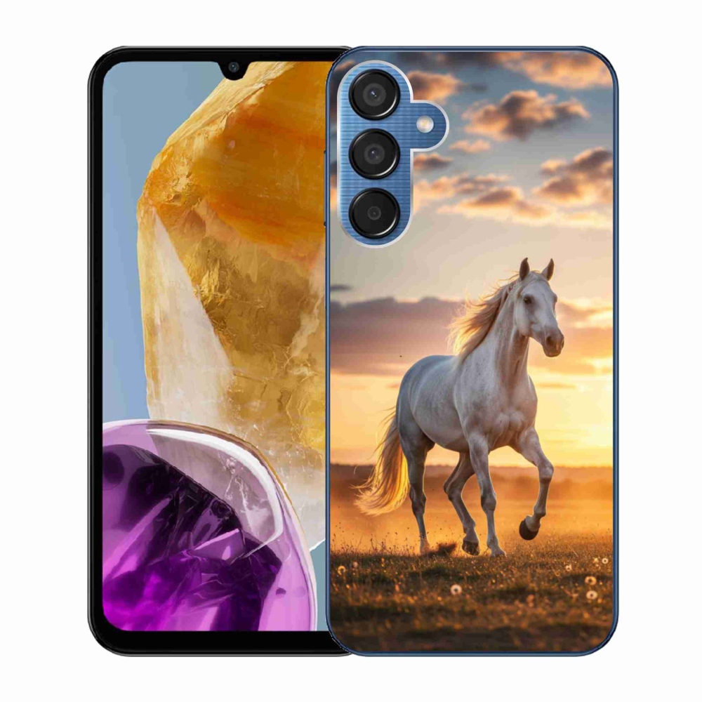 Gélový kryt mmCase na Samsung Galaxy M15 5G - bežiaci biely kôň 2