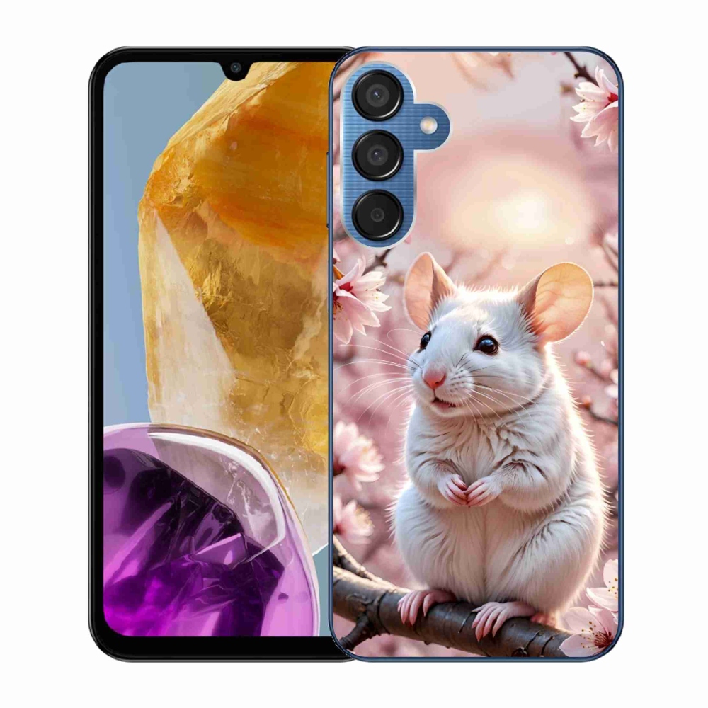 Gélový kryt mmCase na Samsung Galaxy M15 5G - biela myš na vetve