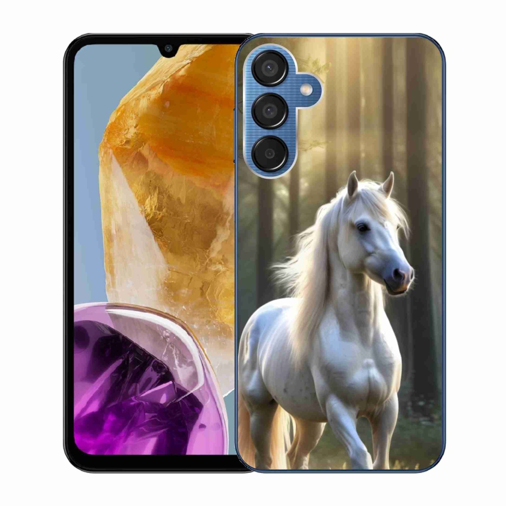 Gélový kryt mmCase na Samsung Galaxy M15 5G - biely kôň 3