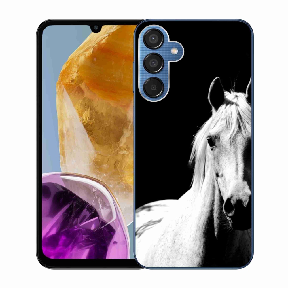 Gélový kryt mmCase na Samsung Galaxy M15 5G - biely kôň 5