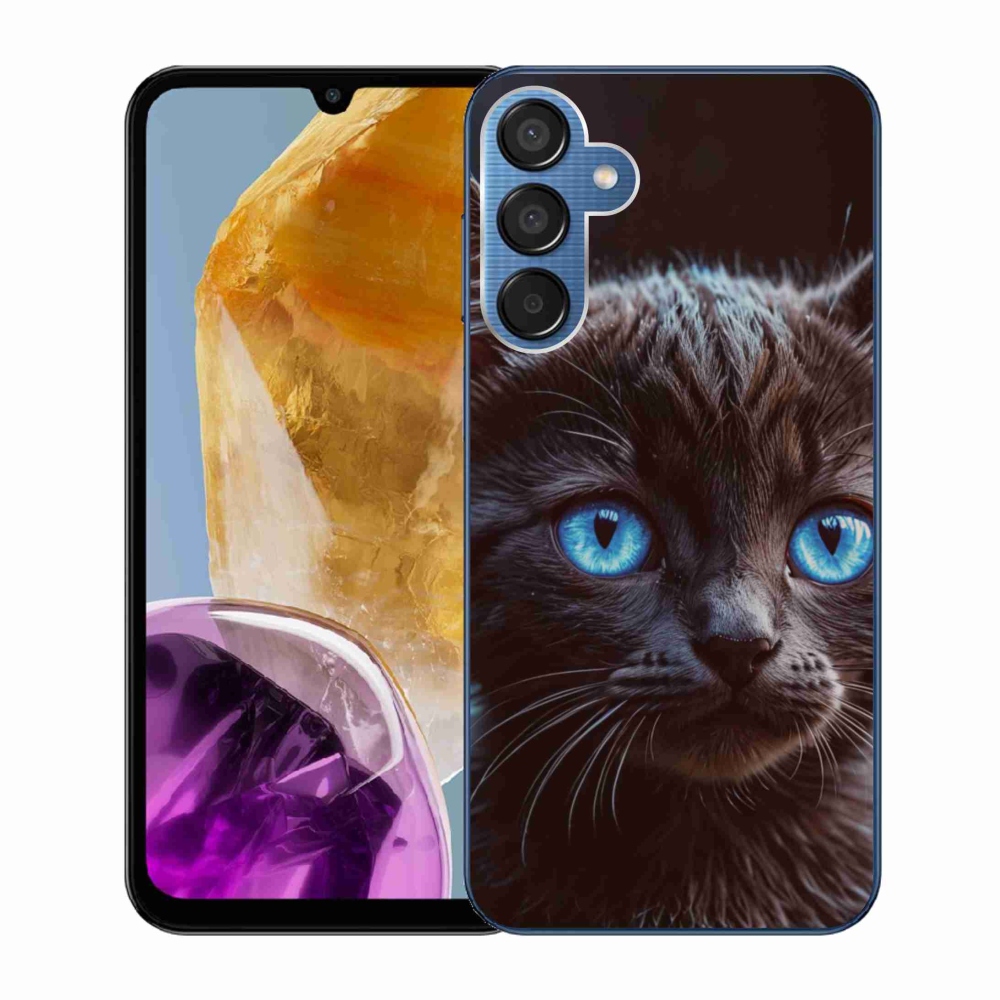 Gélový kryt mmCase na Samsung Galaxy M15 5G - čierne mačiatko 2