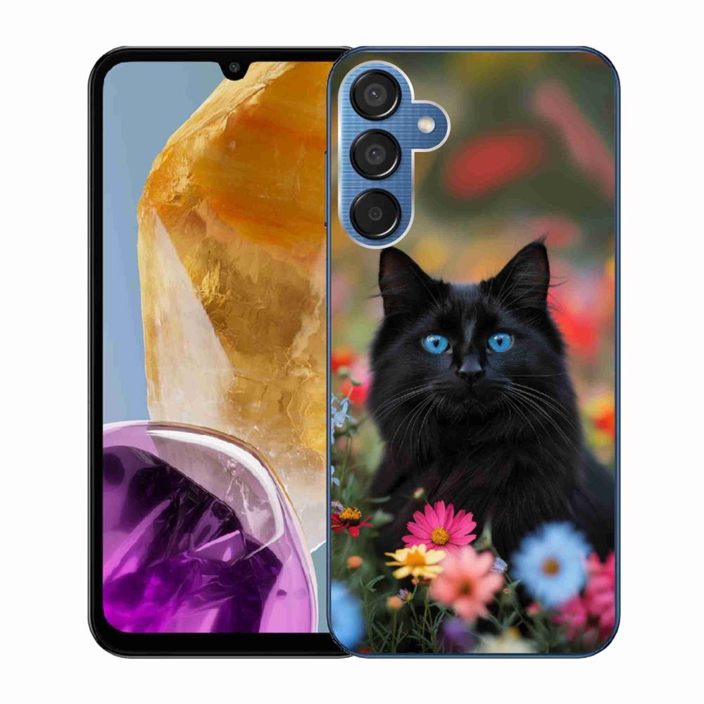 Gélový kryt mmCase na Samsung Galaxy M15 5G - čierne mačiatko 4