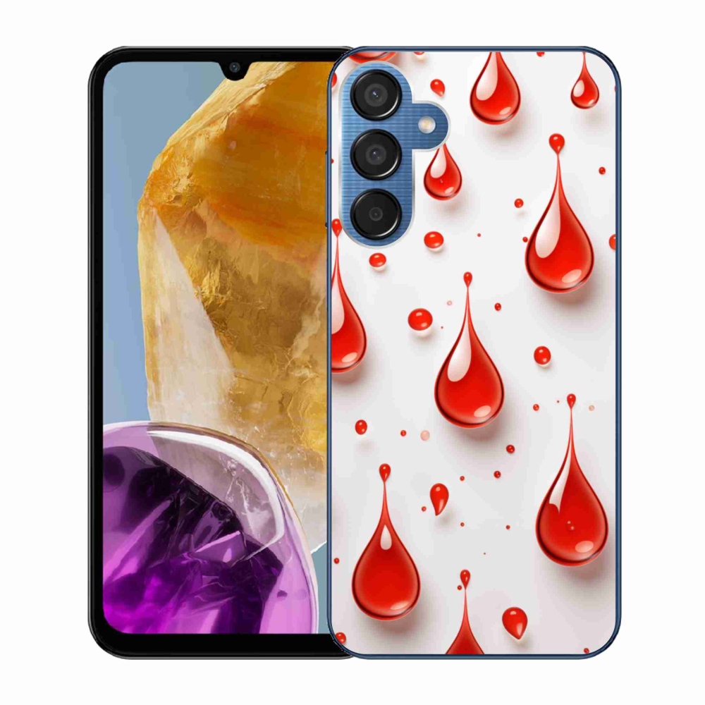 Gélový kryt mmCase na Samsung Galaxy M15 5G - červené kvapky