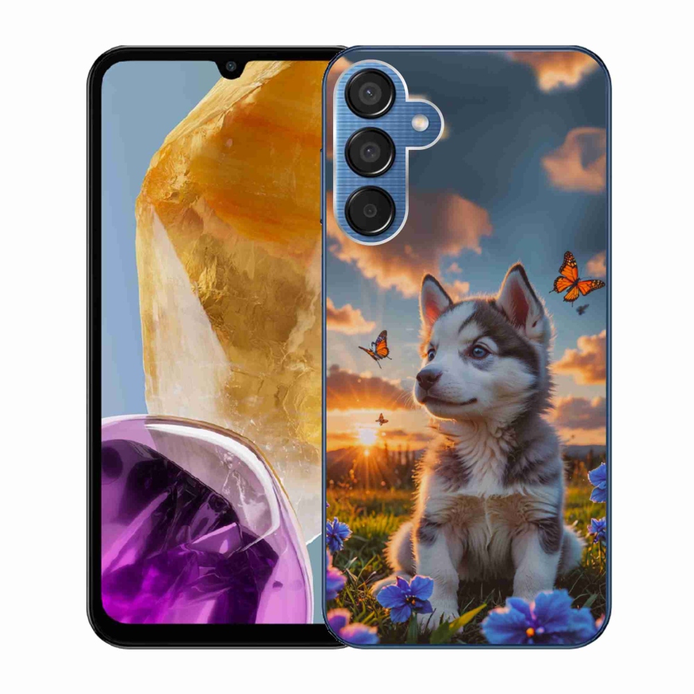 Gélový kryt mmCase na Samsung Galaxy M15 5G - husky pri západe slnka
