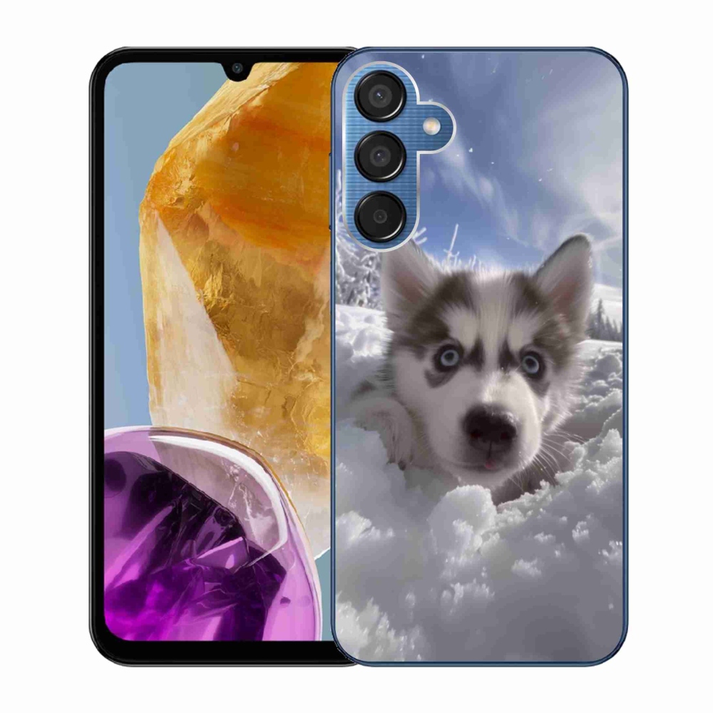 Gélový kryt mmCase na Samsung Galaxy M15 5G - husky v snehu