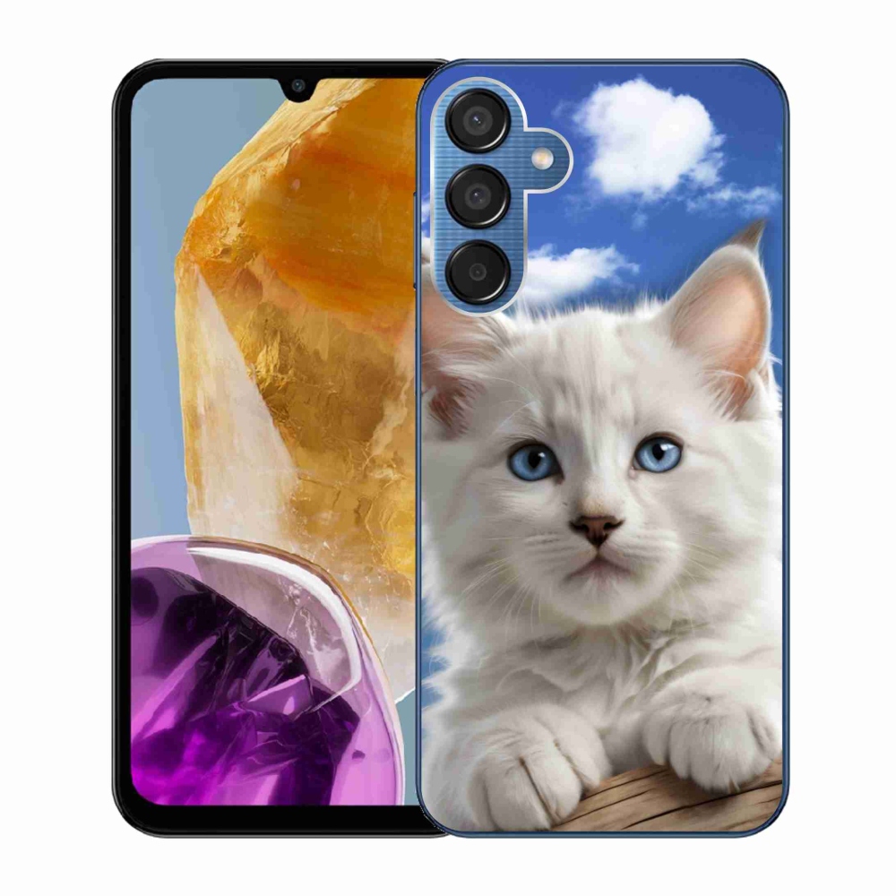 Gélový kryt mmCase na Samsung Galaxy M15 5G - mačiatko a oblaky