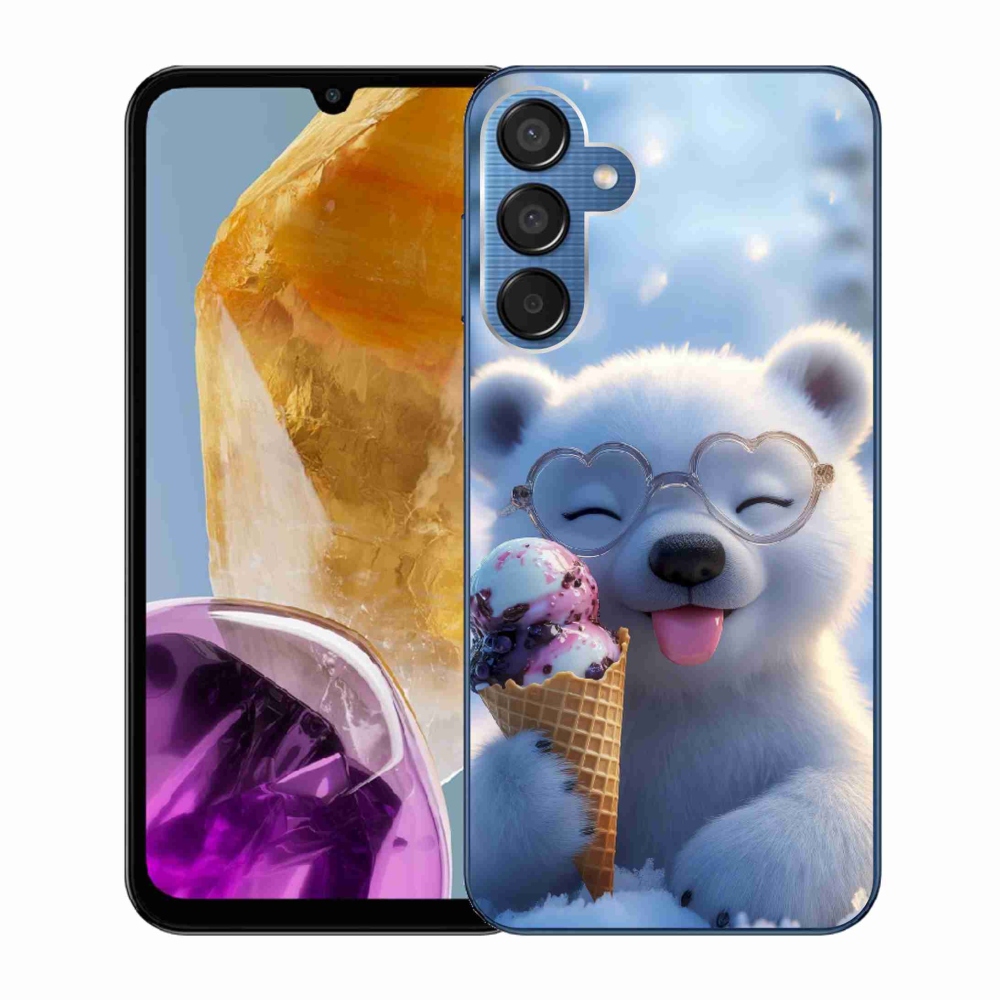 Gélový kryt mmCase na Samsung Galaxy M15 5G - medvedík so zmrzlinou
