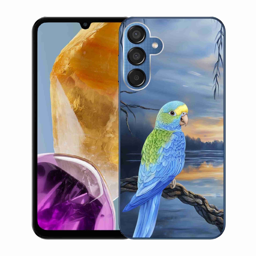 Gélový kryt mmCase na Samsung Galaxy M15 5G - modrý papagáj