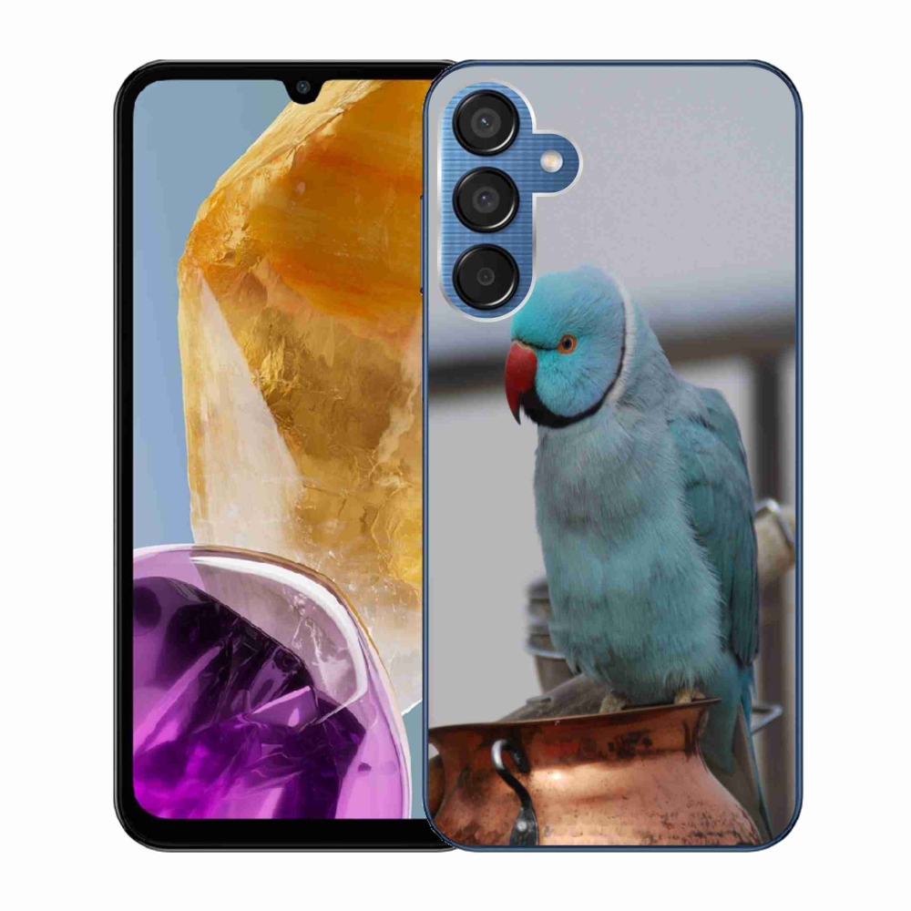 Gélový kryt mmCase na Samsung Galaxy M15 5G - papagáj alexander modrý