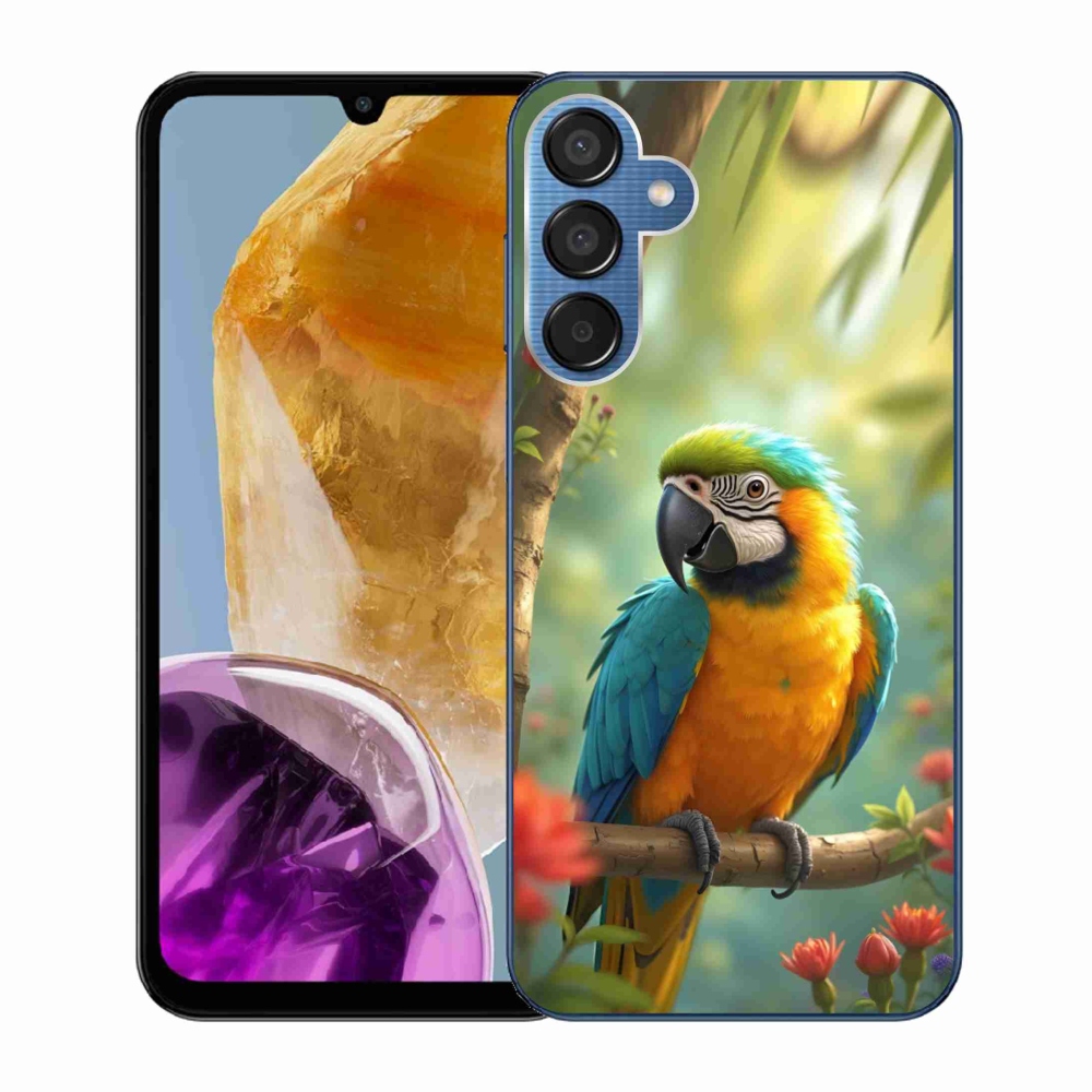 Gélový kryt mmCase na Samsung Galaxy M15 5G - papagáj ara modrožltá