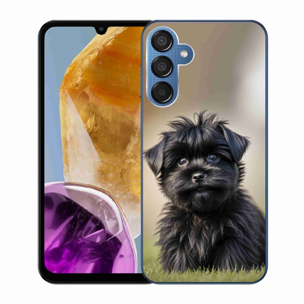 Gélový kryt mmCase na Samsung Galaxy M15 5G - roztomilý čierny psík