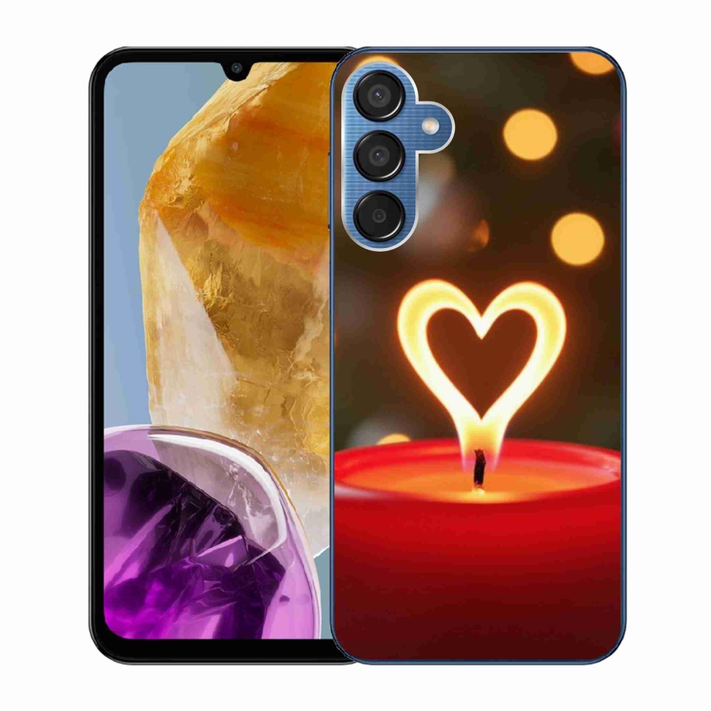Gélový kryt mmCase na Samsung Galaxy M15 5G - srdce z plameňa