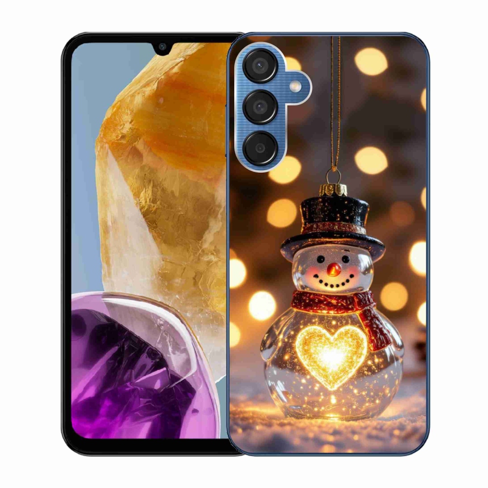 Gélový kryt mmCase na Samsung Galaxy M15 5G - svietiaci vianočný snehuliak