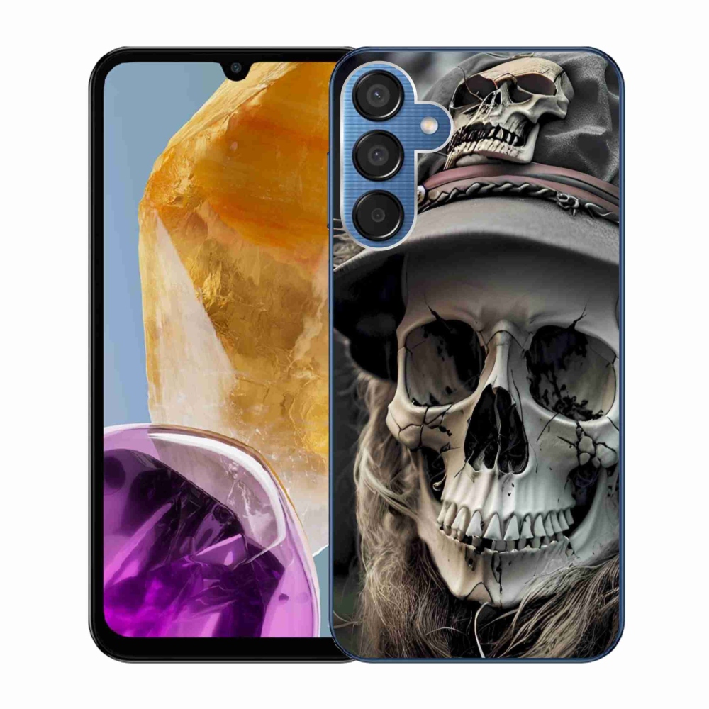 Gélový kryt mmCase na Samsung Galaxy M15 5G - temná lebka
