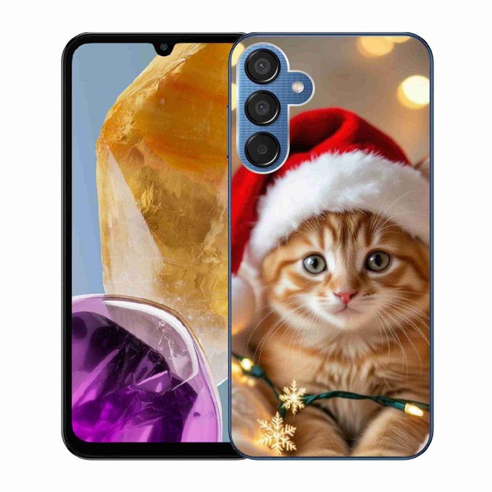 Gélový kryt mmCase na Samsung Galaxy M15 5G - vianočné mačiatko
