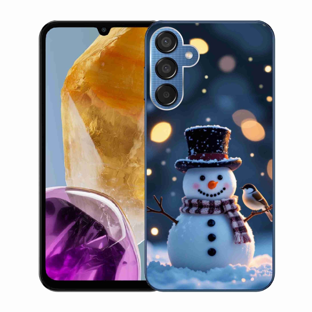 Gélový kryt mmCase na Samsung Galaxy M15 5G - vianočný snehuliak