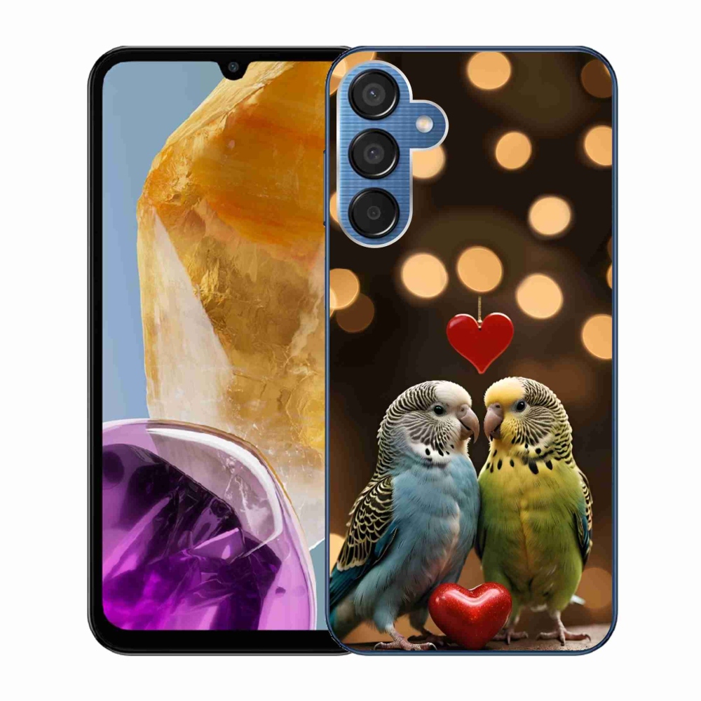 Gélový kryt mmCase na Samsung Galaxy M15 5G - zamilovaní papagáje