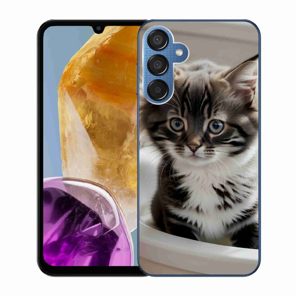 Gélový kryt mmCase na Samsung Galaxy M15 5G - zvedavé mačiatko