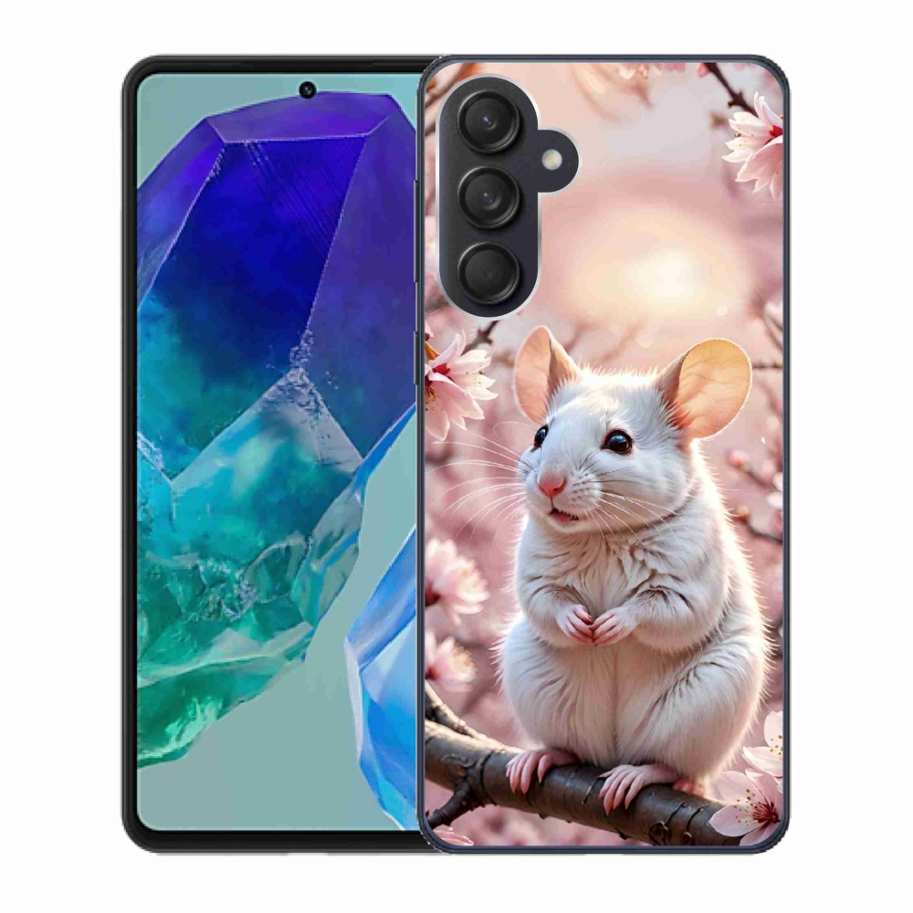 Gélový kryt mmCase na Samsung Galaxy M55 5G - biela myš na vetve