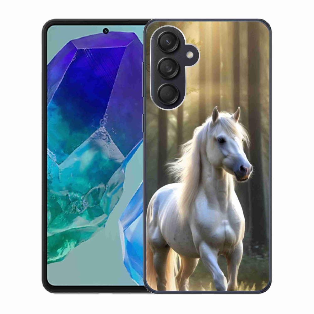 Gélový kryt mmCase na Samsung Galaxy M55 5G - biely kôň 3
