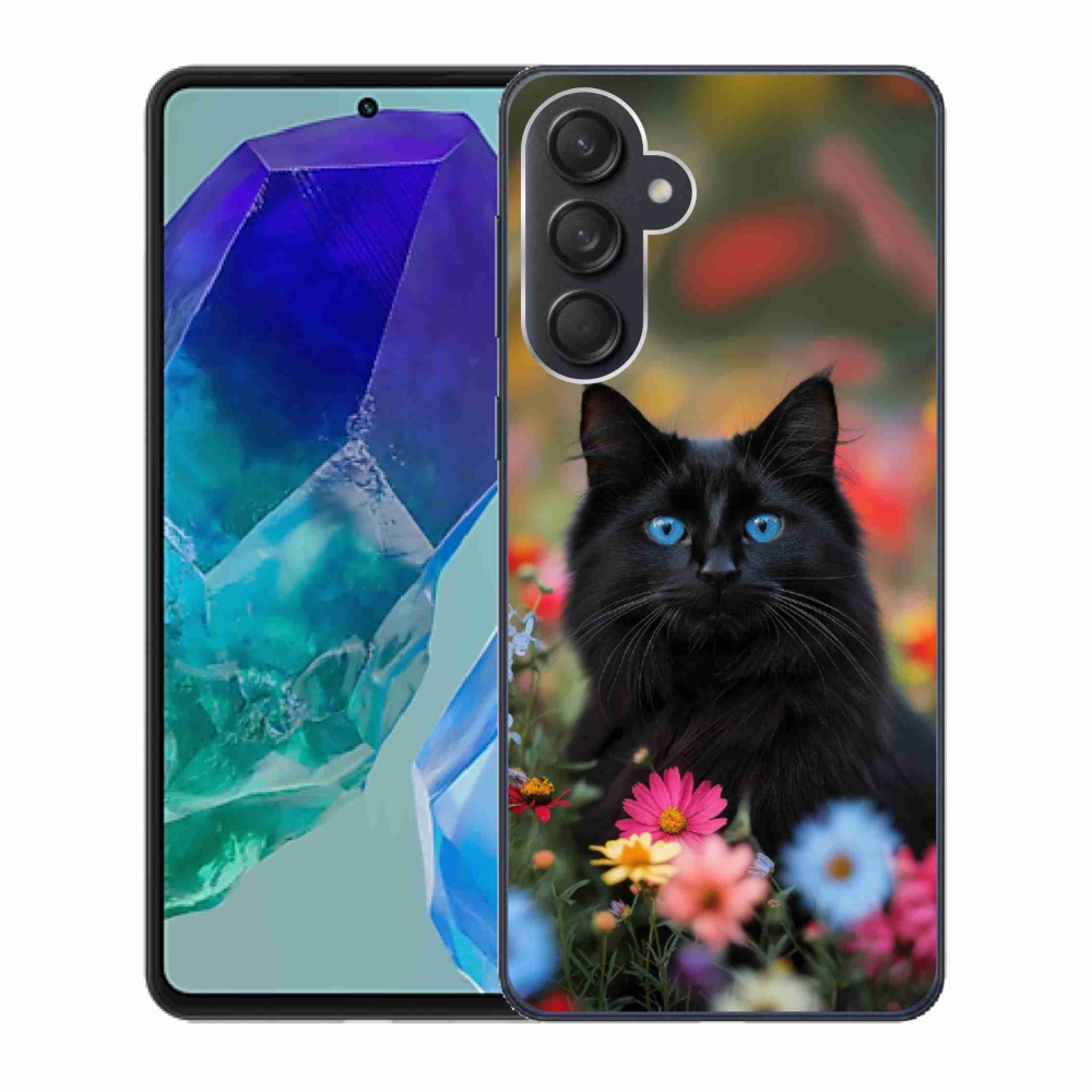 Gélový kryt mmCase na Samsung Galaxy M55 5G - čierne mačiatko 4
