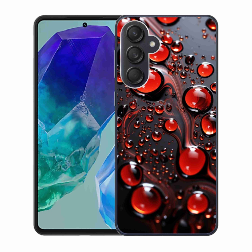 Gélový kryt mmCase na Samsung Galaxy M55 5G - červené kvapky 2