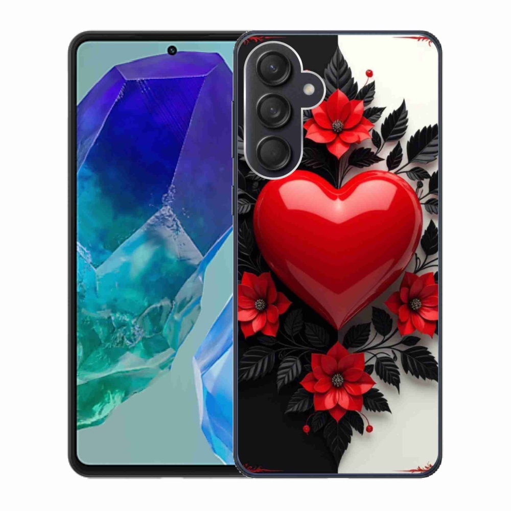 Gélový kryt mmCase na Samsung Galaxy M55 5G - červené srdce