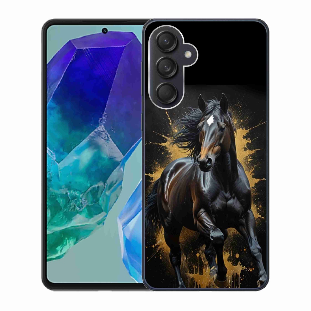 Gélový kryt mmCase na Samsung Galaxy M55 5G - elegantný čierny žrebec