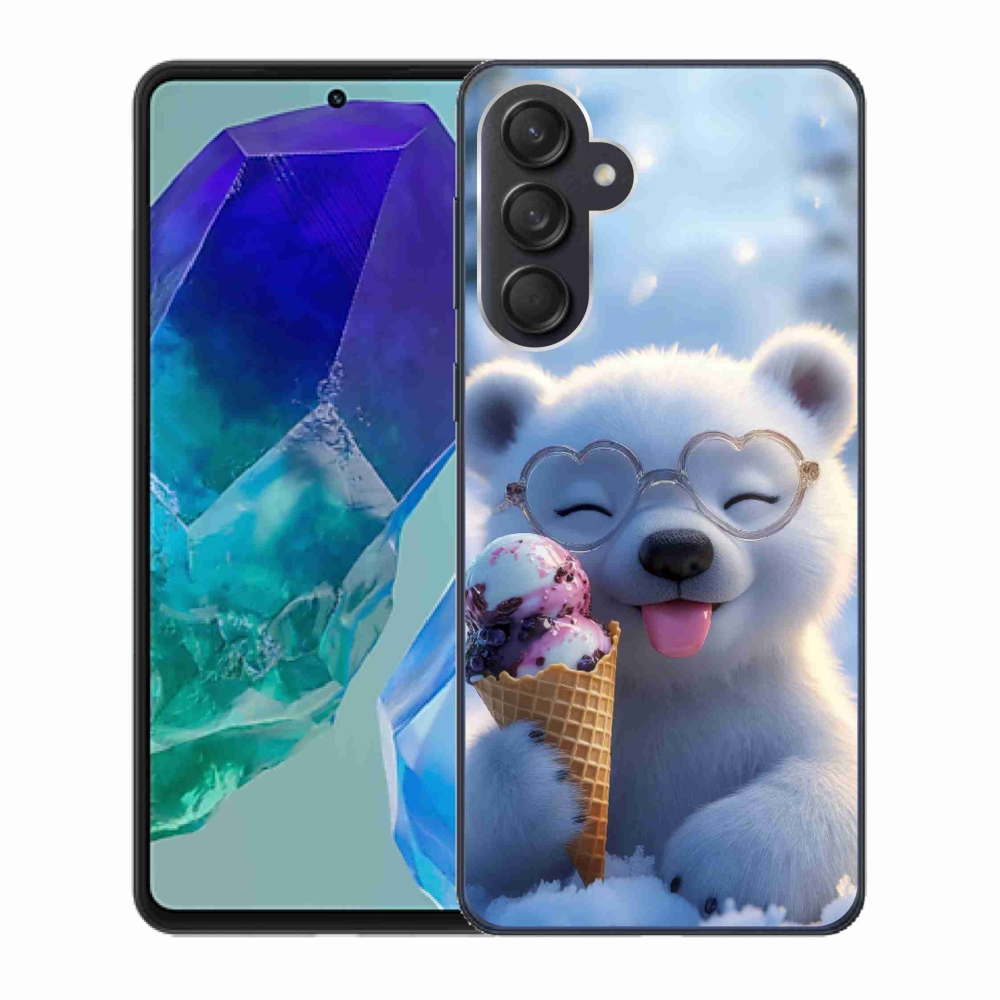 Gélový kryt mmCase na Samsung Galaxy M55 5G - medvedík so zmrzlinou