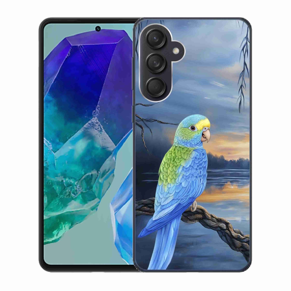 Gélový kryt mmCase na Samsung Galaxy M55 5G - modrý papagáj
