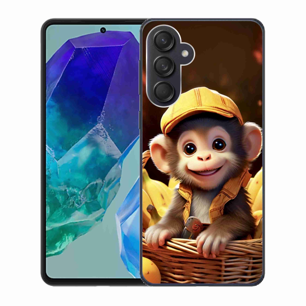 Gélový kryt mmCase na Samsung Galaxy M55 5G - opice v košíku