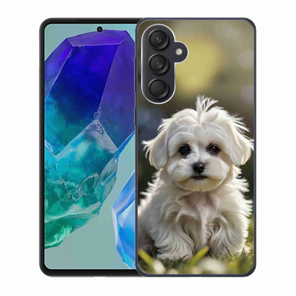 Gélový kryt mmCase na Samsung Galaxy M55 5G - roztomilý maltézsky psík