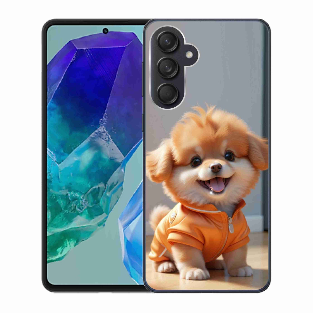 Gélový kryt mmCase na Samsung Galaxy M55 5G - roztomilý pomeranian v mikine
