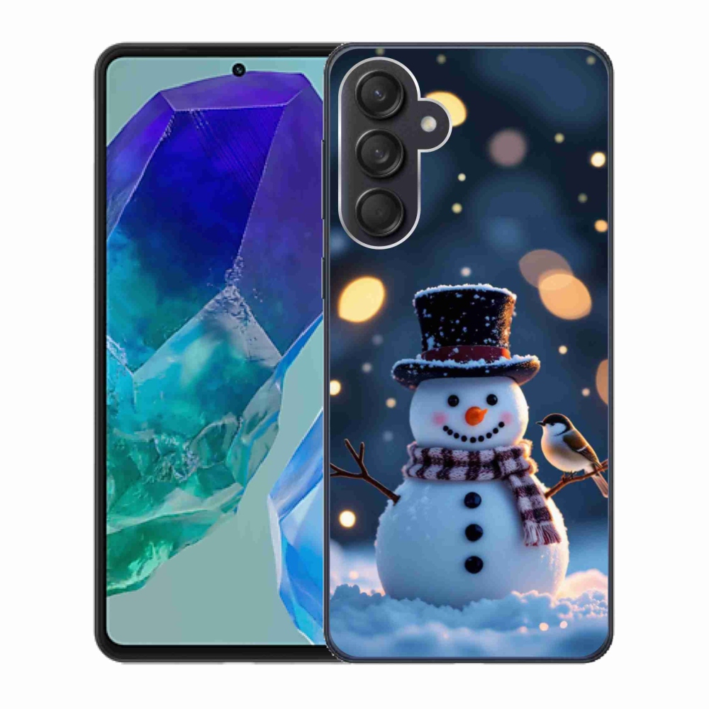 Gélový kryt mmCase na Samsung Galaxy M55 5G - vianočný snehuliak