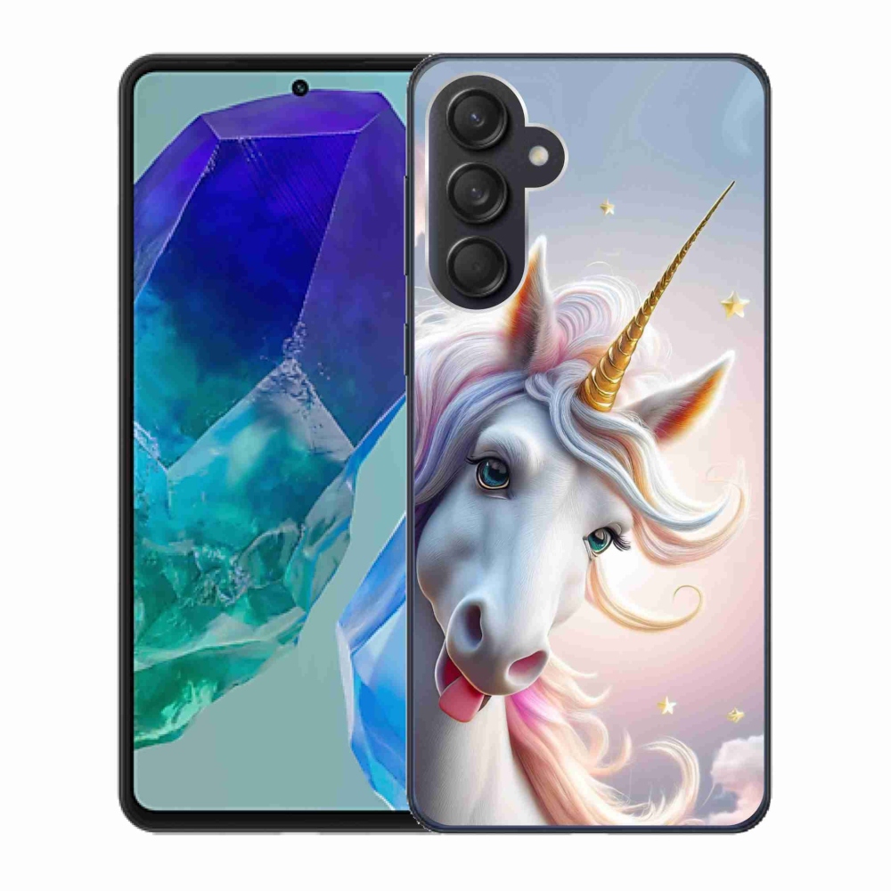 Gélový kryt mmCase na Samsung Galaxy M55 5G - veselý jednorožec