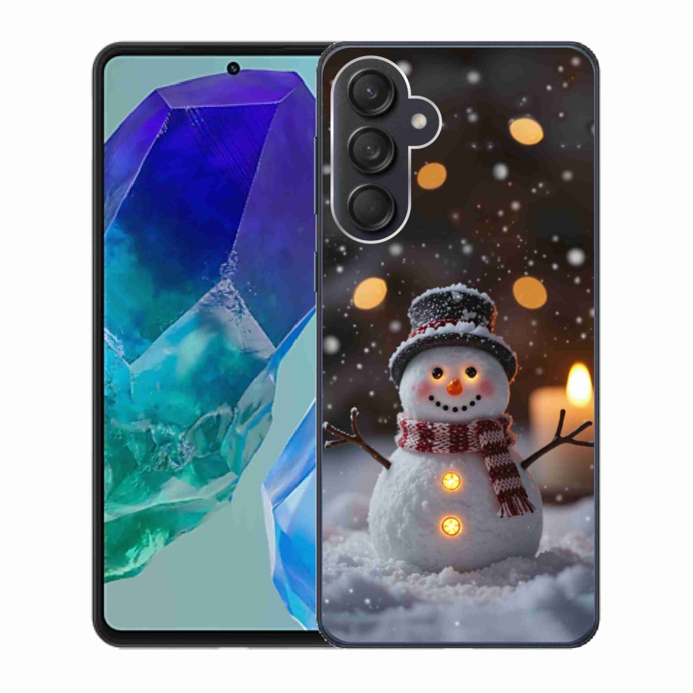 Gélový kryt mmCase na Samsung Galaxy M55 5G - veselý snehuliak